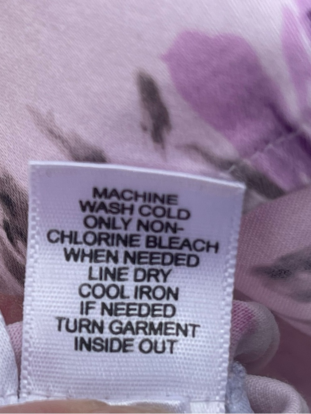 Ann Taylor Lavender Floral Button-Down Career Shirt with Pink & Purple Roses, 4 - Picture 6 of 7